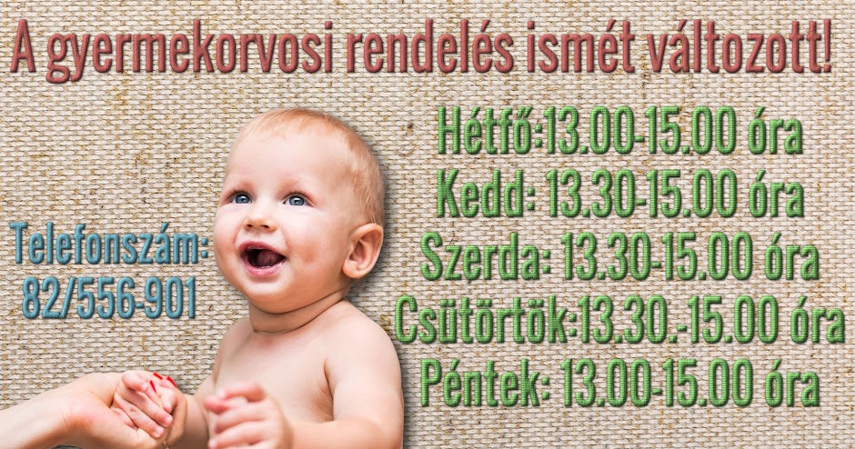 Gyermekorvosi rendelés változás 2017