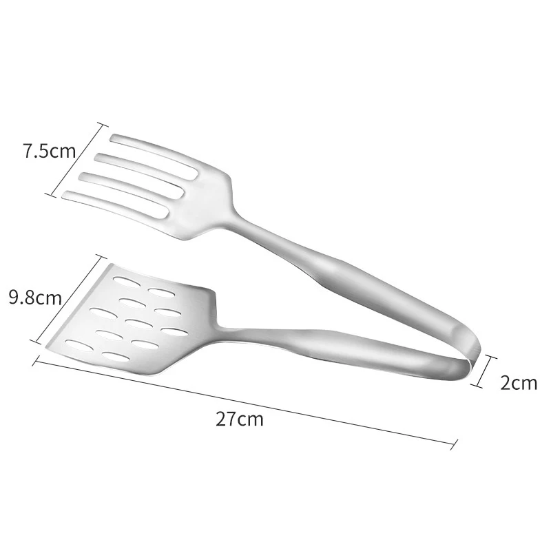 Espátula para freír filetes de acero inoxidable Tenedores para asar pescado BBQ Clip para alimentos Drena aceite Pala de cocina