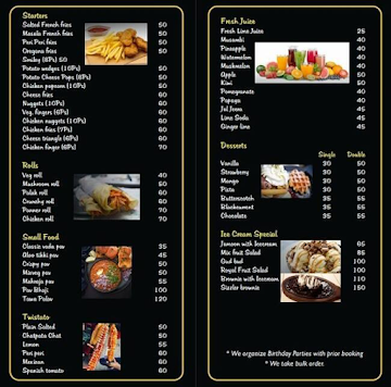 D Cup's Cafe menu 