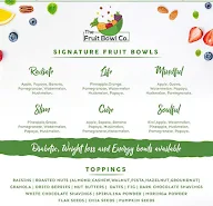 The Fruit Bowl Co. menu 1