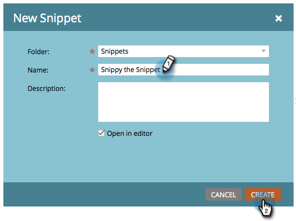 step 3; create a snippet