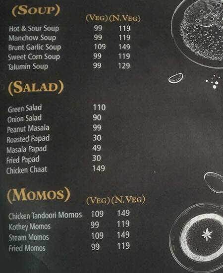 Kadai Karchi menu 