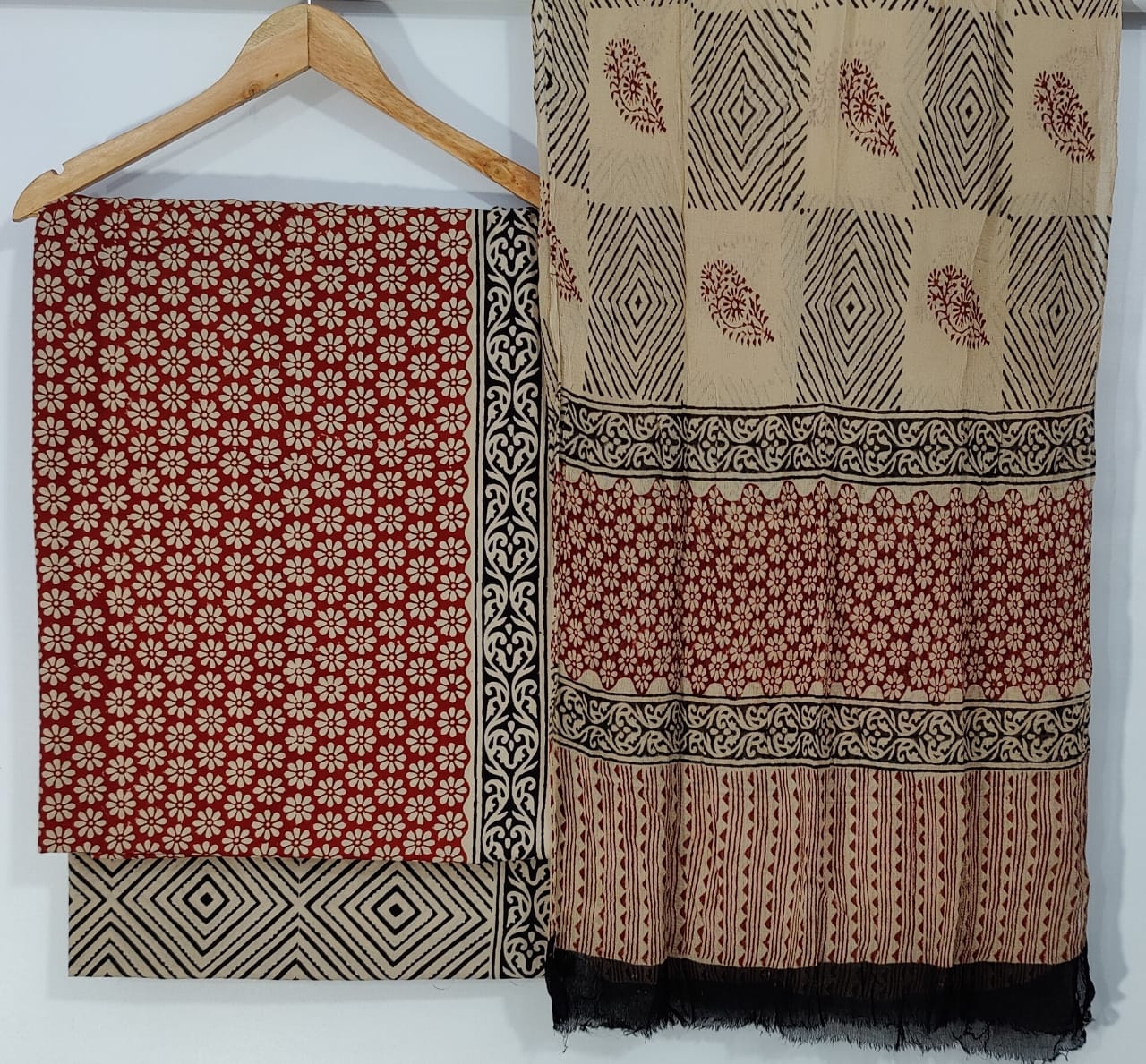 Exclusive new hand block printed cotton dress materials