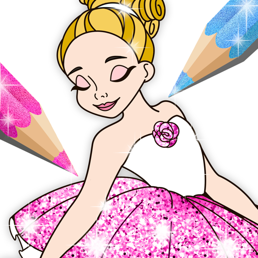 Ballerina Coloring Book Glitter - Girl Games