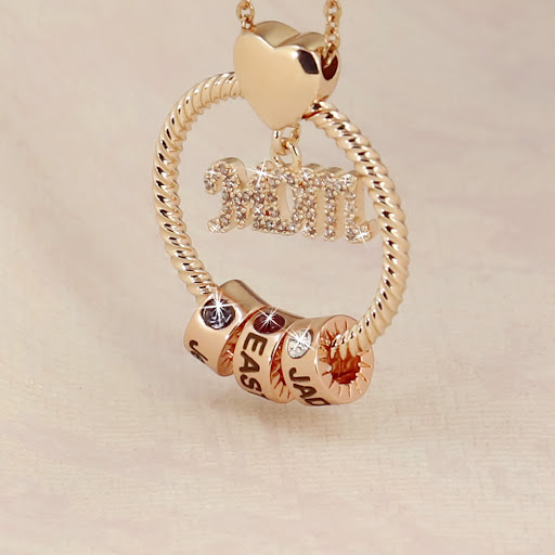 Title 4, Engraved Diamond 12 Birthday Stone Necklace for...
