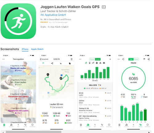 Joggen Laufen Walken Goals GPS