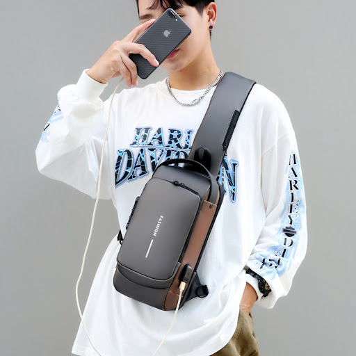 Title 3, Motorcycle Chest Bag Password Anti-theft Mens ...