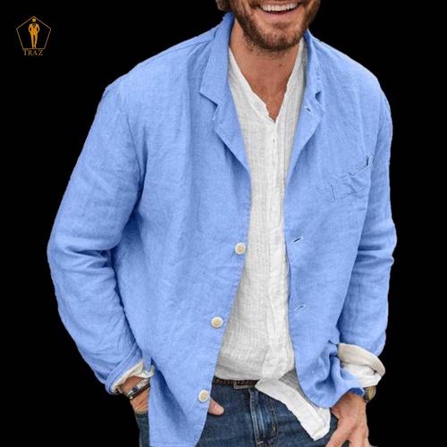 Áo Khoác Blazer Vest Traz Vải Lenin Mỏng 1, 2 Lớp Thoáng Khí Màu Trơn Thời Trang Xuân Hè Cho Nam