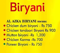 AL Azka Biryani menu 1