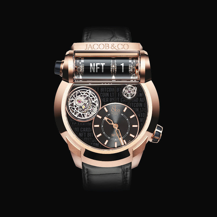 Jacob & Company Epic SF24 Tourbillon World Time NFT in rose gold.