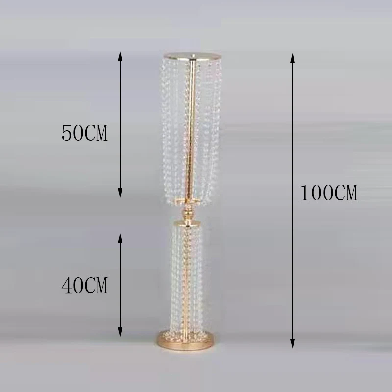 Bougeoir cristal taille fine avec placage de fer, décoration idéale pour fêtes, mariages, banquets et halls d'hôtels.