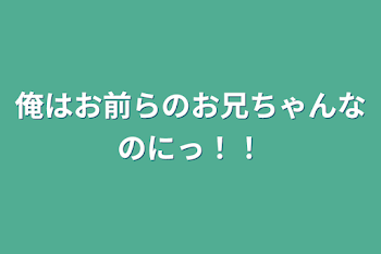 俺はお前らのお兄ちゃんなのにっ！！