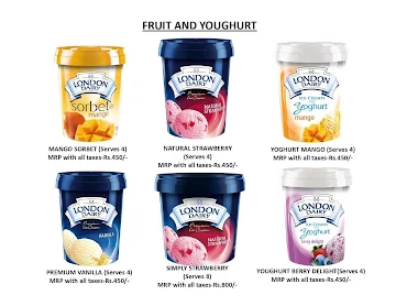 London Dairy Premium Ice Cream menu 