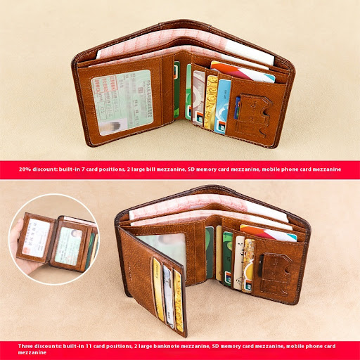 Title 7, Mens Wallet RFID Anti-theft Ultra-thin Genuine...