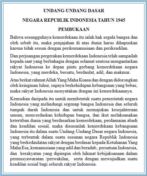 Uud negara kesatuan republik indonesia tahun 1945 terdiri atas