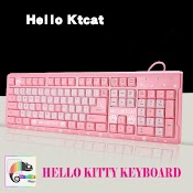 Bàn Phím Giả Cơ Hello Ktcat Màu Hồng I Pink Keyboard Hello Kitty