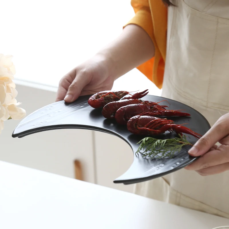 Western Black Slate Dish Sushi Square vaste grillplaat
