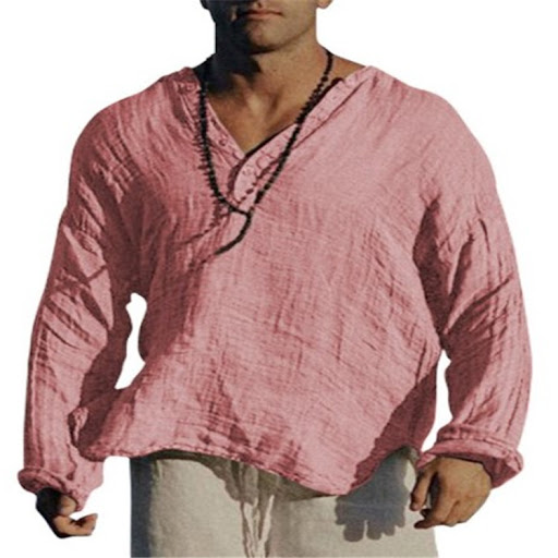 Title 8, Mens Summer Loose Cotton Linen Casual Shirt, B...