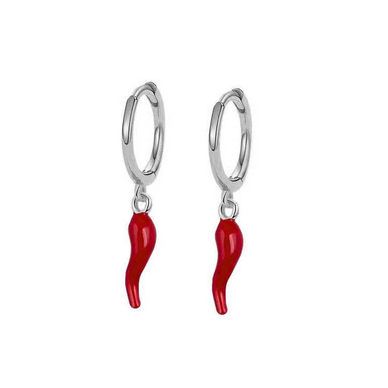 Title 6, Boucles doreilles pendantes piment rouge doré ...