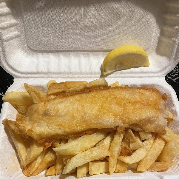 Takeaway cod and chips