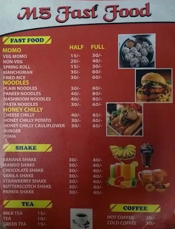 M Five Food menu 