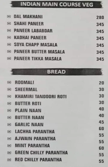 Khao Gali menu 