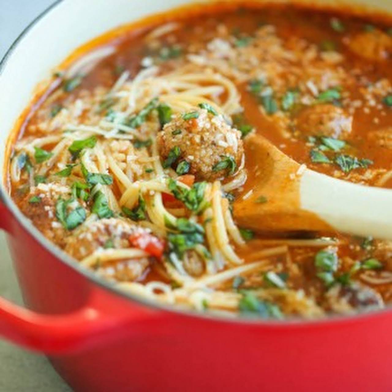 Spaghetti and Meatball Soup