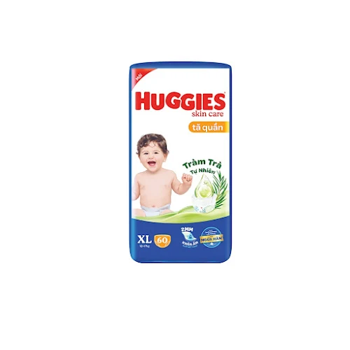 Tã quần Huggies Skincare Tràm Trà Tự Nhiên XL60 miếng