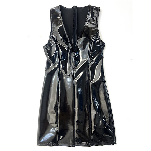 Title 6, Womens dress featuring a big V-neck, waist sli...
