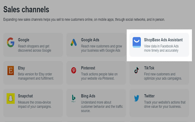 ShopBase Ads Assistant chrome extension