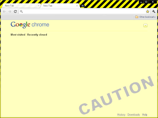 Caution Tape theme chrome extension