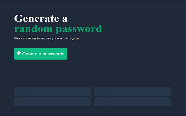 Password Generator by Sidd chrome extension