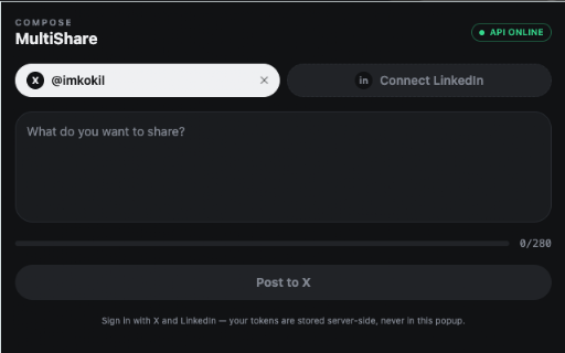 MultiShare — X & LinkedIn screenshot 1