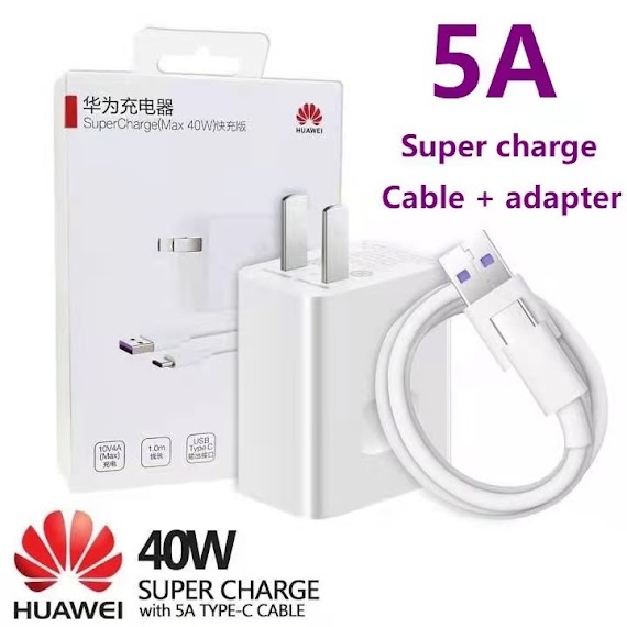 Dây Cáp Sạc Nhanh 100% 40W Loại C 5A Cổng Micro Usb Loại C Huawei