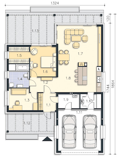 Houston DCB107 - Rzut parteru