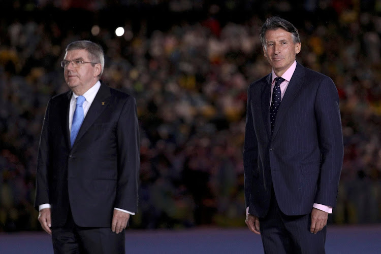 World Athletics President Sebastian Coe with his International Olympic Committee counterpart Thomas Bach