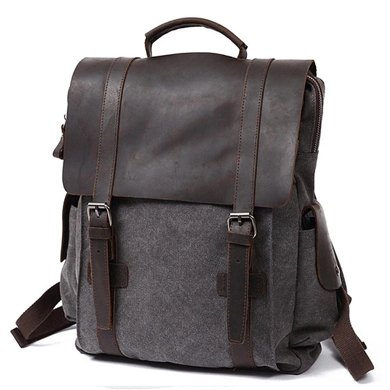 Canvas rugzak voor outdoor reizen, stevig en stijlvol. Ruime backpack voor comfortabel dragen van bagage en optimale opslag van spullen.