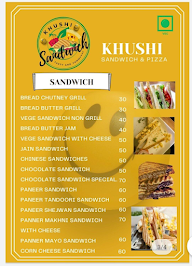 Khushi Sandwich Center menu 2