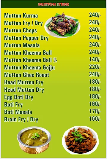 PVS Donne Biryani menu 