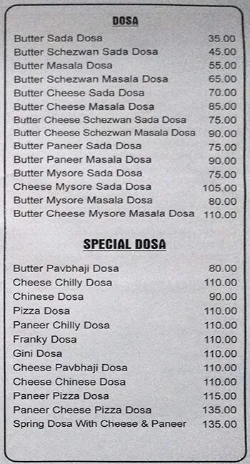 Saathi Fast Food menu 