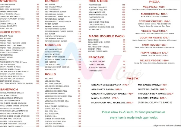 Magic Waffles menu 