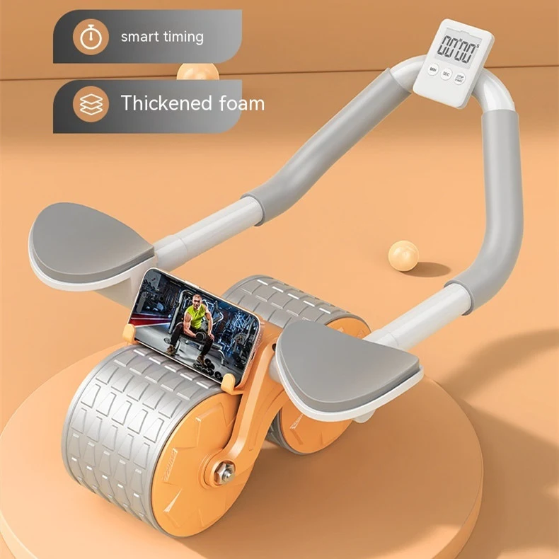 Roue abdominale avec support de coude et outil pour aplatir le ventre. Machine de fitness pour des abdos et un ventre plat!