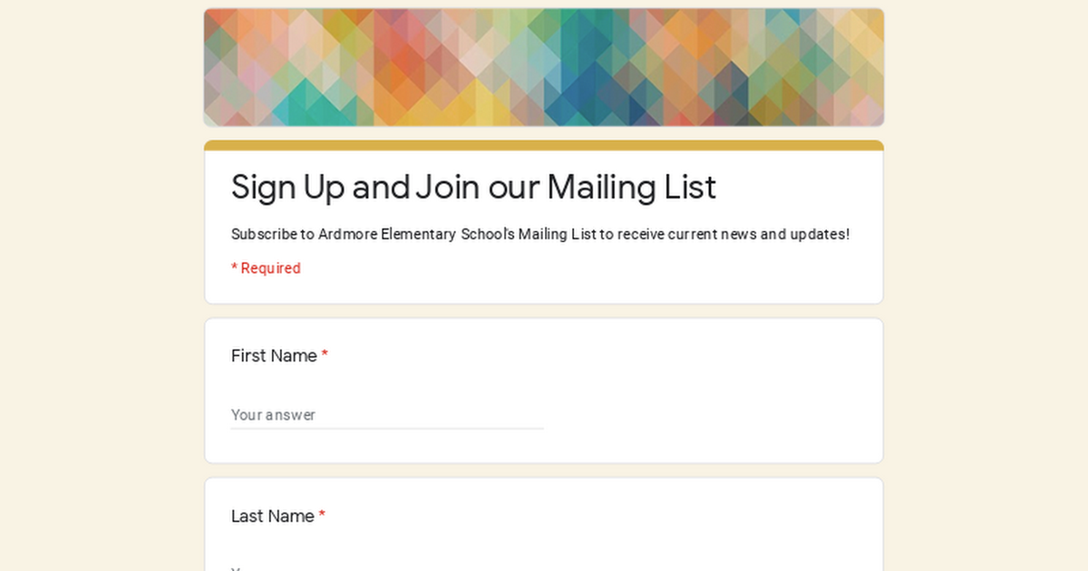 Sign Up and Join our Mailing List  