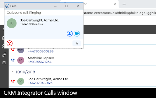 CRM Integrator for hosted telephony