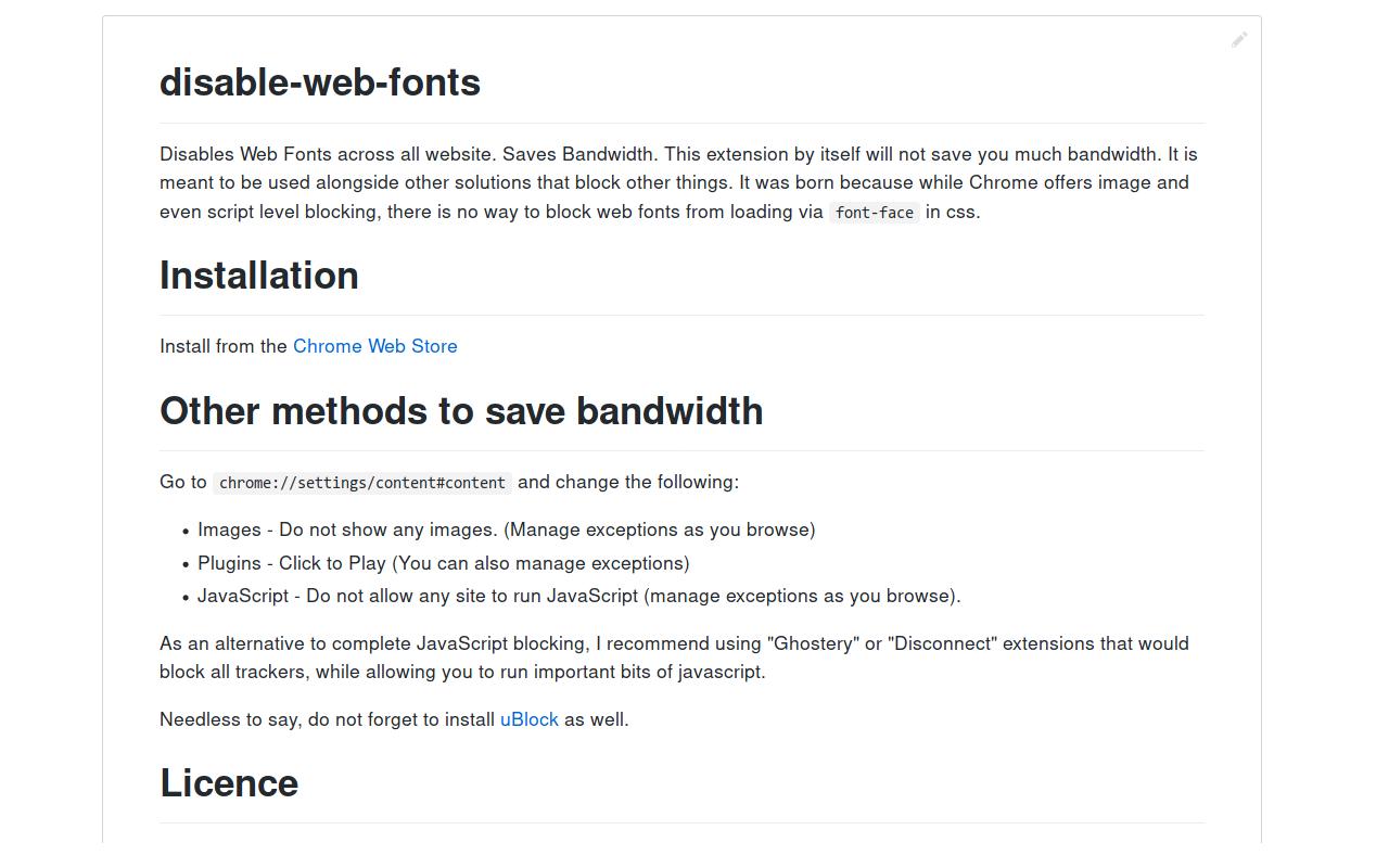 Disable Web Fonts Preview image 0