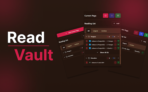 ReadVault - Bookmark. Organize. Thrive