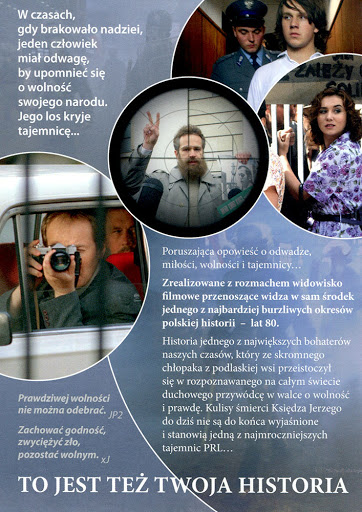 Tył ulotki filmu 'Popiełuszko. Wolność Jest W Nas'