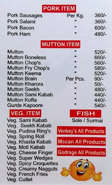 Aahar Meat & Chicken Shop menu 