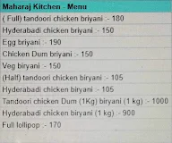 Maharaj Kitchen menu 1