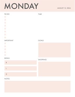 Pink Daily To Do - Planner item